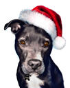 Suņa portrets ar Ziemassvētku vainagu