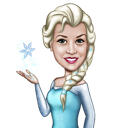Princess Elsa Custom Cartoon Drawing