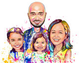 Splashes Watercolor Family Drawing