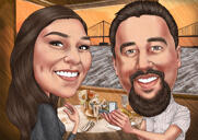 Romantic Couple Caricature on Vacation