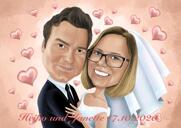 Portrait caricatural d'anniversaire de mariage