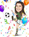 Dessin d'anniversaire en pied, réalisé à la main à partir d'une photo - Cadeau personnalisé idéal pour elle