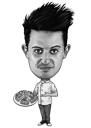 Caricatura de amante de la comida: Caricatura de hombre de pizza de fotos