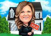 Mother's Day Professions Cartoon Drawing in Digital Colored Style