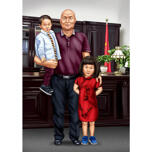 Father with Son and Daughter Full Body Portrait