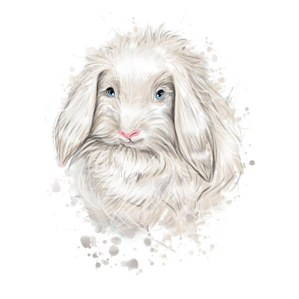 Caricature de lapin à l'aquarelle