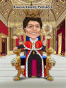 Boss karikatūra kā karalis tronī