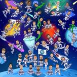 Space Themed Group Caricature – Corporate Cartoon Portrait
