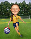 Sport Themed Custom Kinder Caricature in Colored Style from Photos