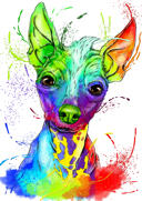 Portrait+de+chien+aquarelle+pastel+complet+du+corps+%C3%A0+partir+de+photos+avec+arri%C3%A8re-plan