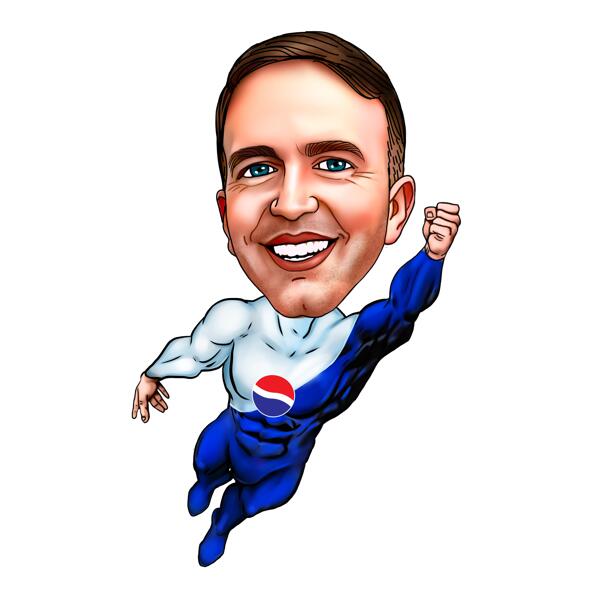 Fliegende Pepsiman-Cartoon-Zeichnung