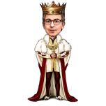 King in Royal Attire Full Body Caricature
