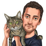 مالك مع Cat Portrait