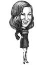 Caricature exagérée d'une femme d'affaires
