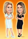 Two Ladies Full Body Caricature from Photos