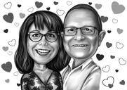 Portret de desene animate cuplu de părinți