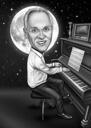 Pianist Caricature - Custom Caricature for Piano Lovers