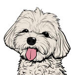 Цветной контур мультяшного рисунка собаки
