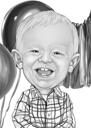 Baby Kid 2 vuotta vanha karikatyyri syntymäpäivälahja valokuvasta