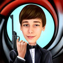 Retrato del agente James Bond a partir de fotos
