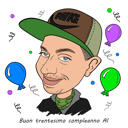 Caricature d'anniversaire personnalisée dessinée à la main à partir d'une photo