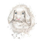 Caricature de lapin à l'aquarelle
