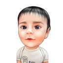 Spädbarn baby tecknad porträtt i färg stil från foton