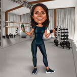 Fitness karikatuur portret