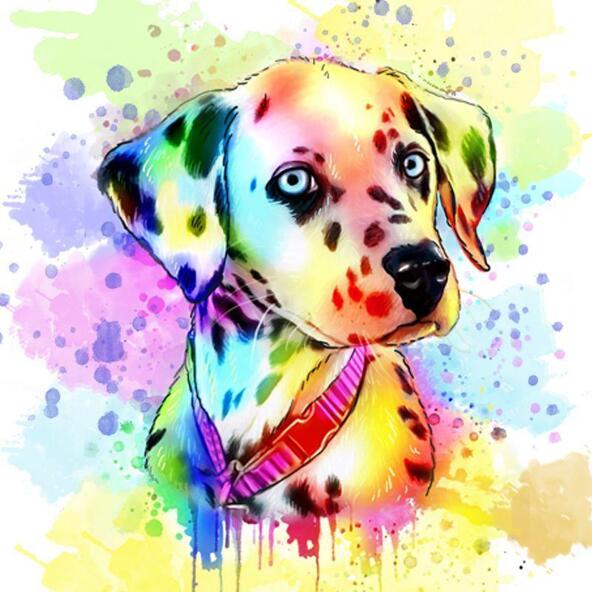 Akvarell hund porträtt