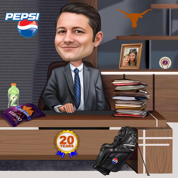 Cadeau caricatural pour l'anniversaire de PepsiCo