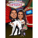 Bride and Groom with Pet in Las Vegas