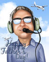 Caricatura personalizada del día del padre de fotos para el mejor padre