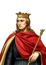 Vlastní portrét krále nakreslený z fotografií