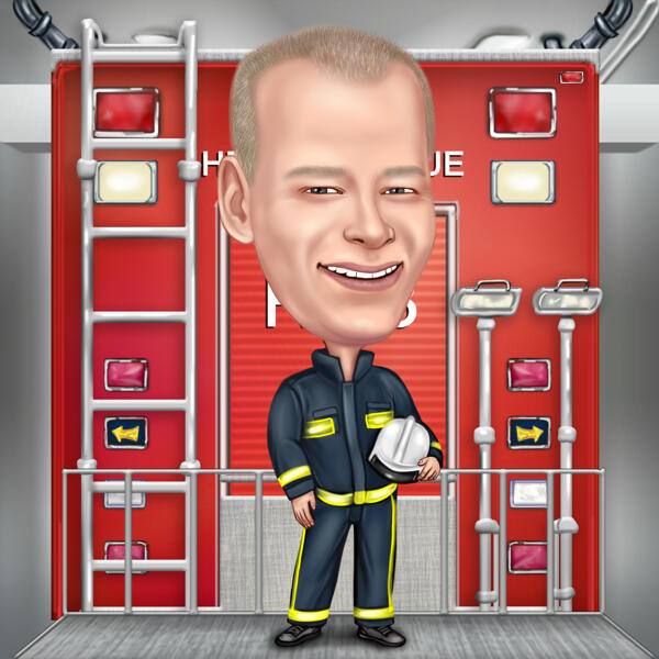 مبالغ فيه كاريكاتير رجال الاطفاء
