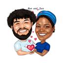 Karikatur af et engelhjertepar til Valentinsdagskort