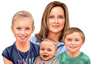 Retrato de grupo en estilo digital a color dibujado por artistas