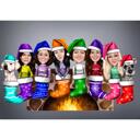 Family Christmas Stockings Cartoon Caricature