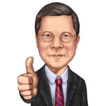 Insurance Agent Caricature - Thumbs Up