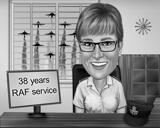 Celebrating Years of Work - Black and White Caricature
