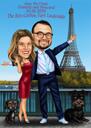 Dibujo de pareja con Tour Eiffel