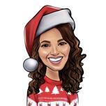 Santa Girl Caricature from Photo