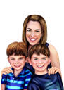 Realistic Family Caricature Portrait
