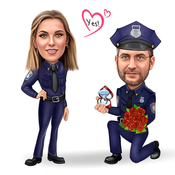 Dibujo de propuesta policial para pareja