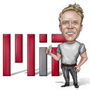 Cartoon de formatura com logotipo da Big University