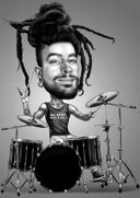 Family+Caricature+of+Musicians+with+Drums+and+Trumpet+for+Custom+Music+Lovers+Gift