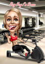 Ganzkörper-Fitness-Workout-Karikatur von Fotos mit Hintergrund