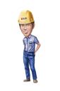 Architect Caricature with Safety Helmet