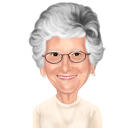 Grandmother Caricature in Colored Digital Style from Photo