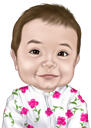 Spädbarn baby tecknad porträtt i färg stil från foton