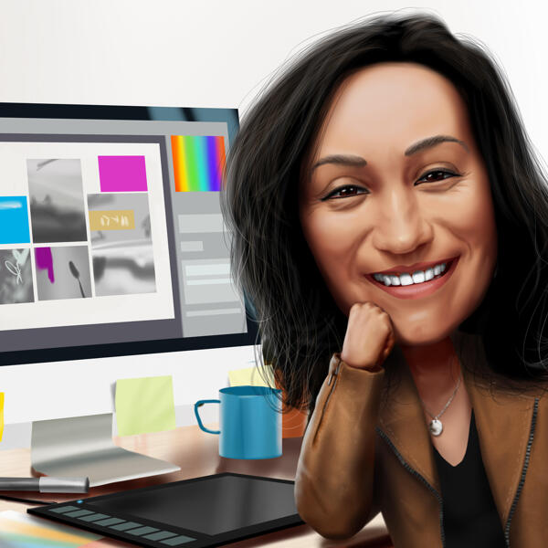 Desen animat cu profesiile de Ziua Mamei în stil digital colorat